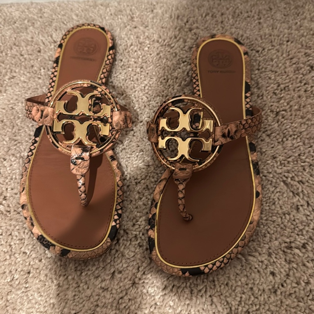 Tory Burch Rose Gold Snake Skin